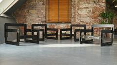 Arne Jacobsen Rover Lounge Chairs and Coffee Table, Rare Complete Suite or Set