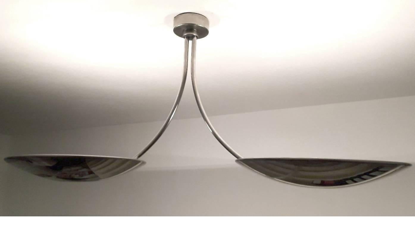 Mid-Century Modern Large German Ceiling Light Flush Mount by Florian Schulz, 1970s