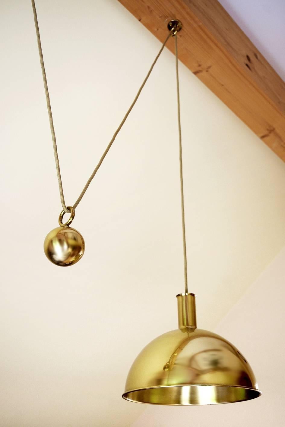 Mid-Century Modern Vintage Double Posa Counterweight Pendant Lamp Ceiling Light by Florian Schulz