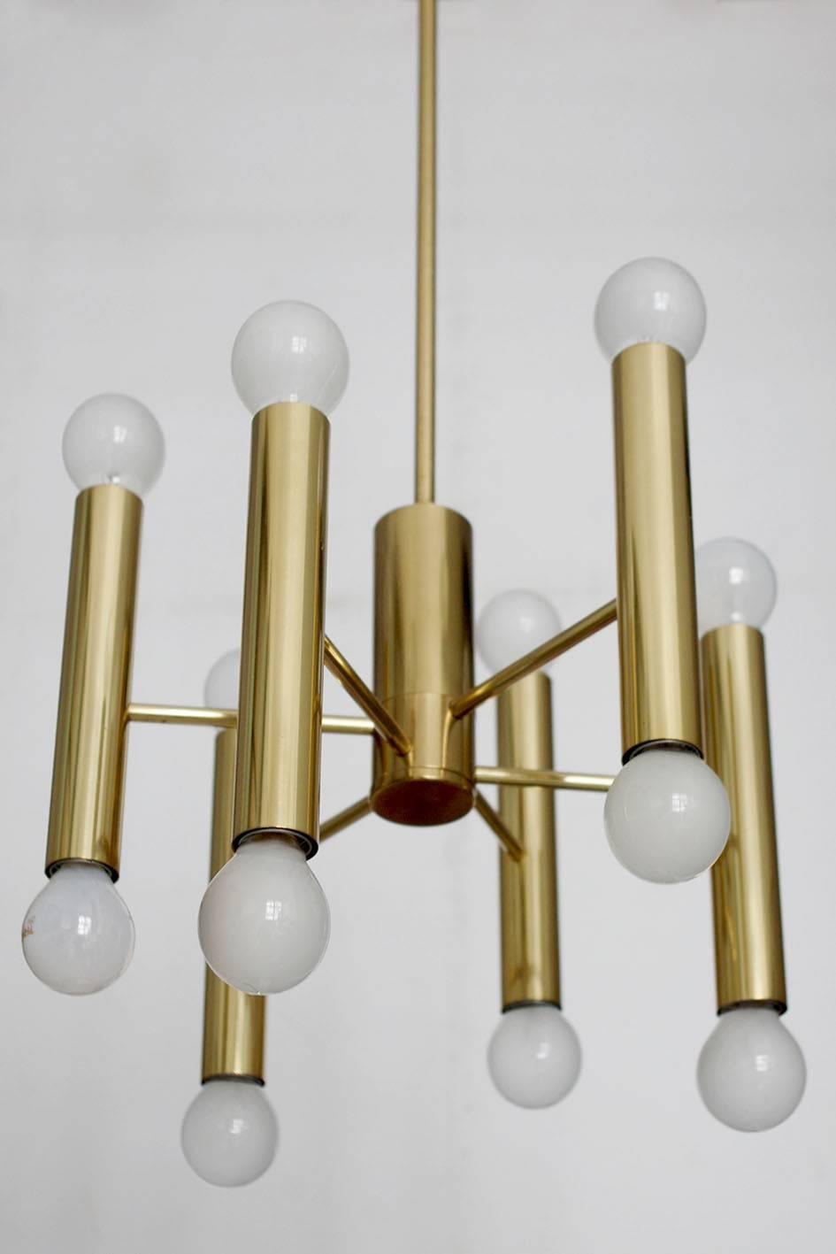 Italiano Italien Vintage Sciolari Tube Lampadario a soffitto a sospensione,  1960s in vendita