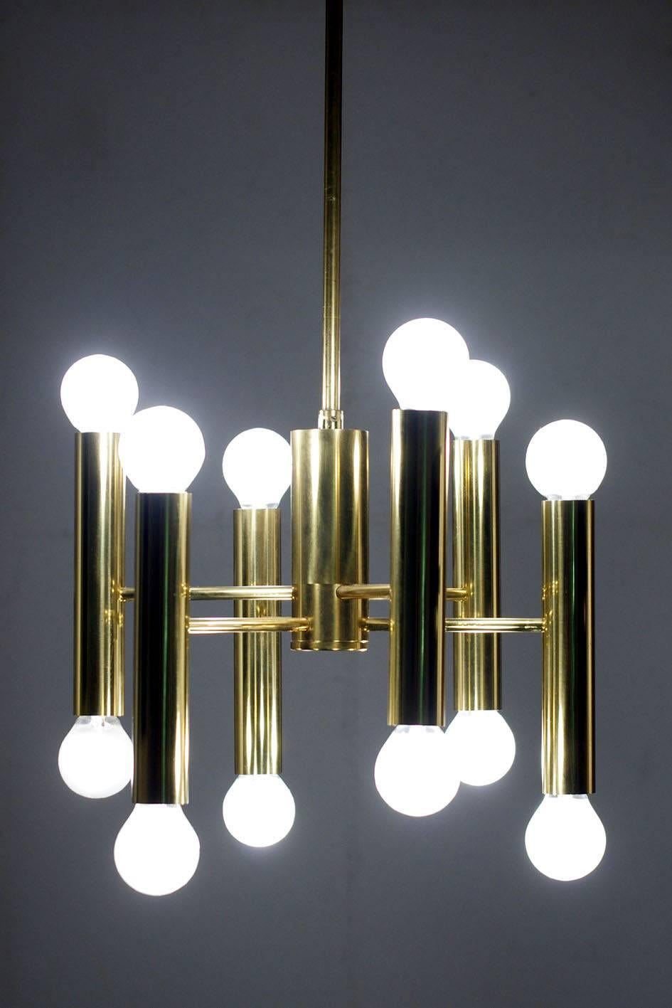 XX secolo Italien Vintage Sciolari Tube Lampadario a soffitto a sospensione,  1960s in vendita
