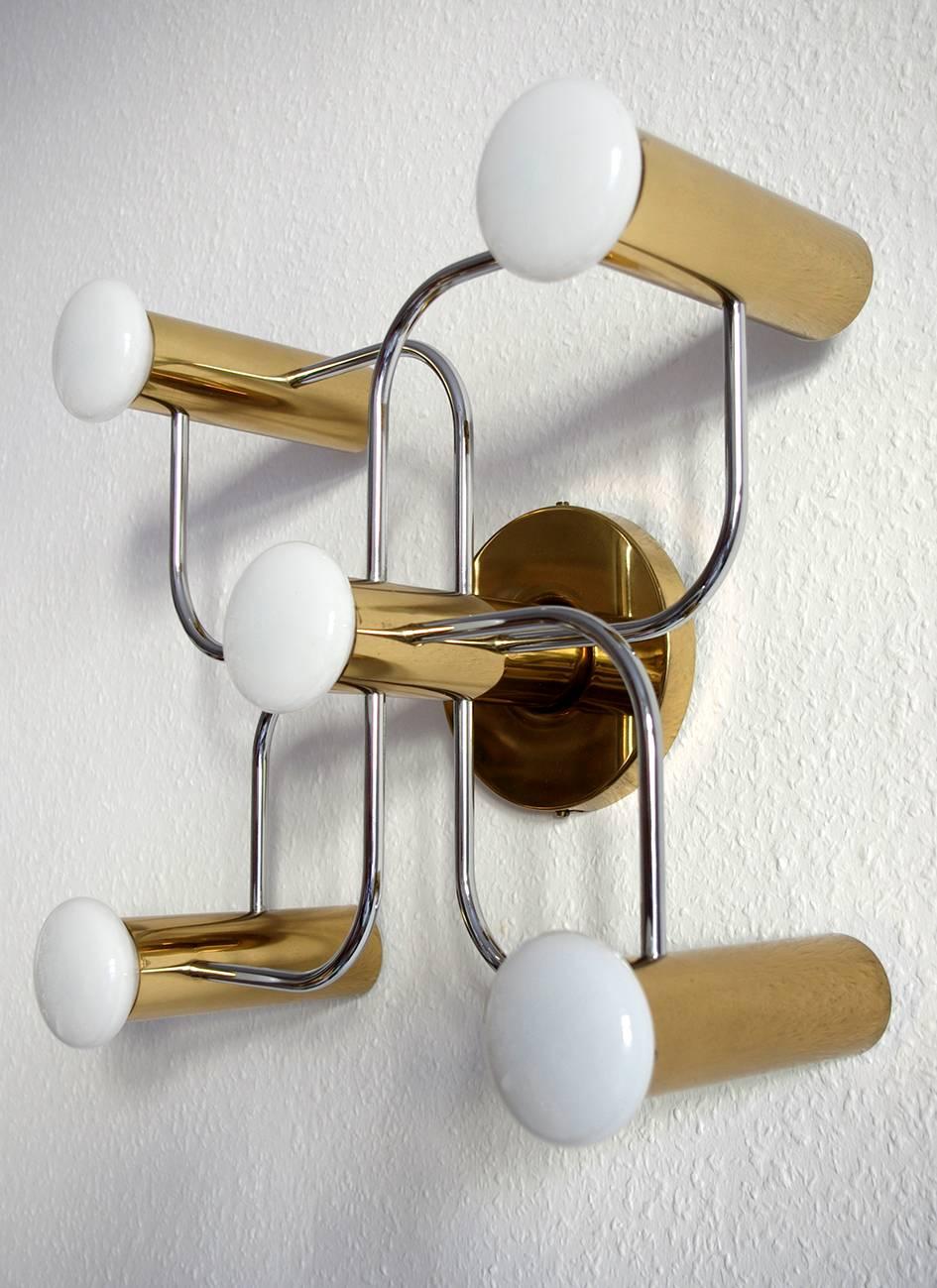 German Sculptural Ceiling or Wall Light Flush Mount Chandelier by Leola, 1960s