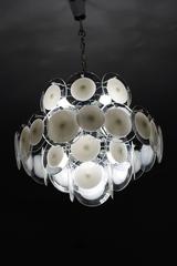 OriginI Italian Vintage Glass Lampadario a sospensione 1960s