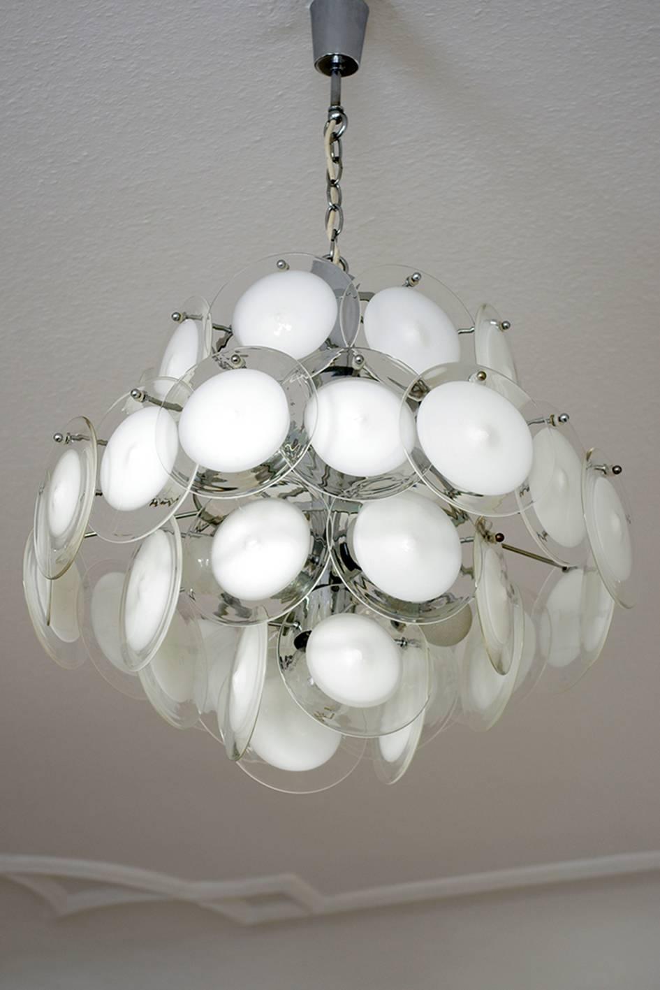 OriginI Italian Vintage Murano Glass Chandelier Pendelleuchte Decke 1960s (Moderne der Mitte des Jahrhunderts) im Angebot