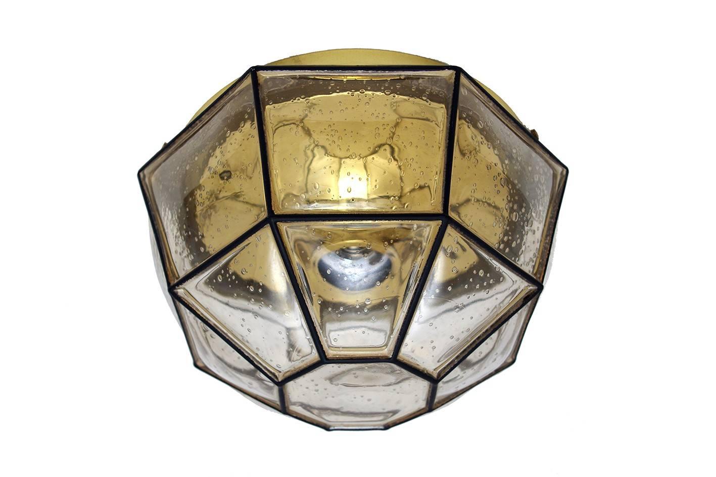 Mid-20th Century Large German Vintage Bubble Glass Ceiling or Wall Flush Mounts, 1960s For Sale