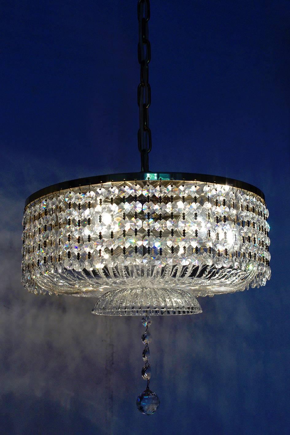 Hollywood Regency Wonderful German Vintage Ceiling Light Chandelier, 1960s For Sale