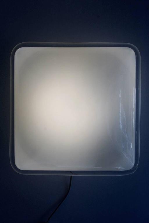 Set of Four Square Handblown Glass Wall Ceiling Lights Flush Mounts, Germany 60s For Sale at 1stdibs