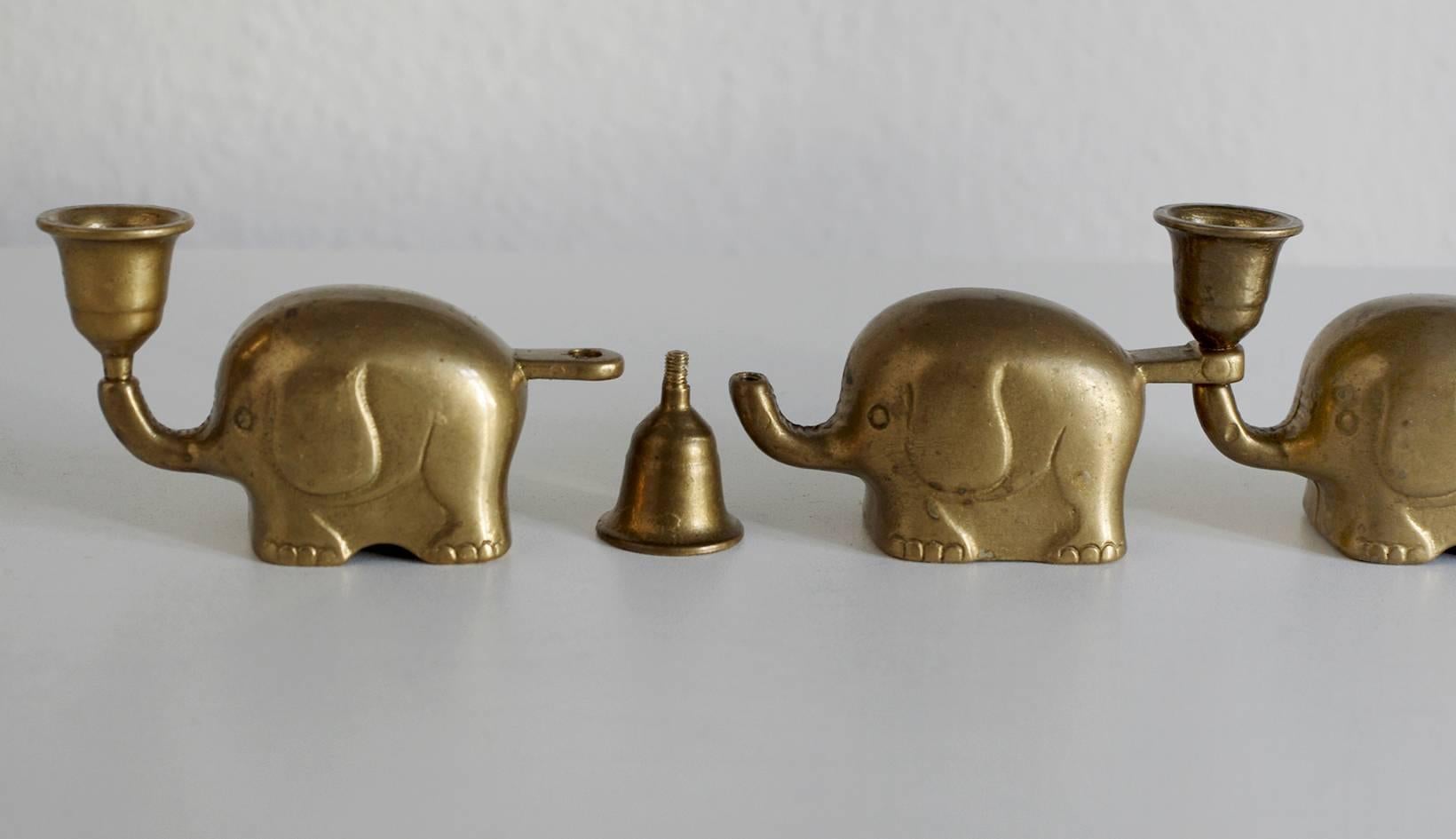 brass elephant candle holder