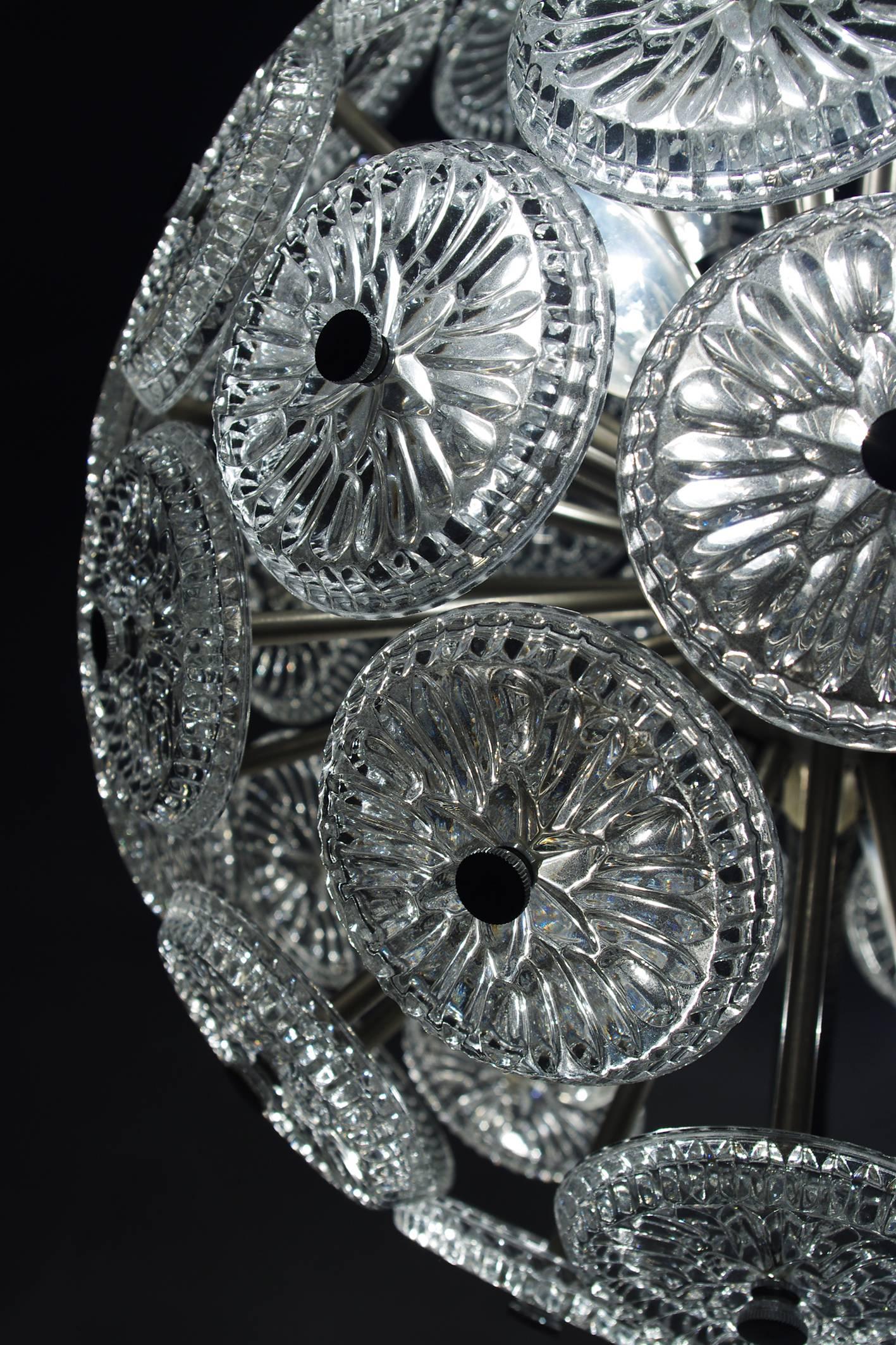 20th Century Beautiful Italian Vintage Glass Sputnik Pendant Light Chandelier, 1960s For Sale