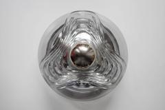Paar deutsche Vintage-Deckenleuchten aus mundgeblasenem Glas, 1960er Jahre, Einbaubeleuchtung