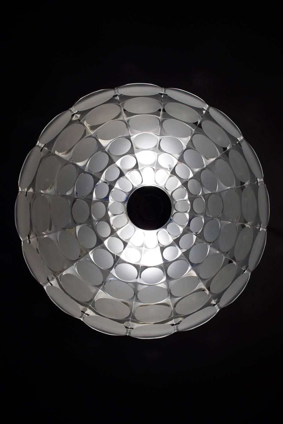 Late 20th Century Three German Vintage Glass Wall Ceiling Lights Flush Mounts, 1960s For Sale