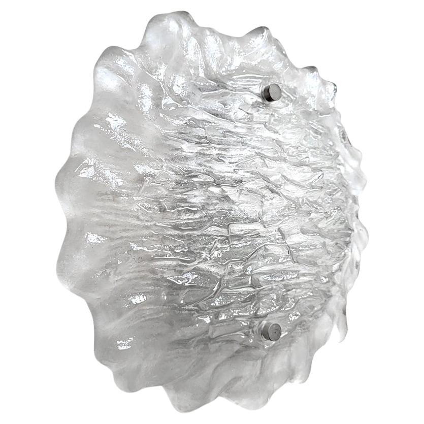 One of.. Austrian Vintage Frosted Glass Wall or Ceiling Lights Flush Mount 1960s