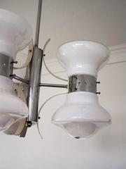 Rare Carlo Nason Blown Glass and Chome Chandelier Italy, 1960