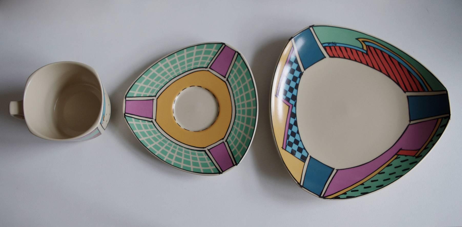 Mid-Century Modern Coffee Tea Service Flash One Dorothy Hafner Rosenthal Studio-Line Germany, 1980s