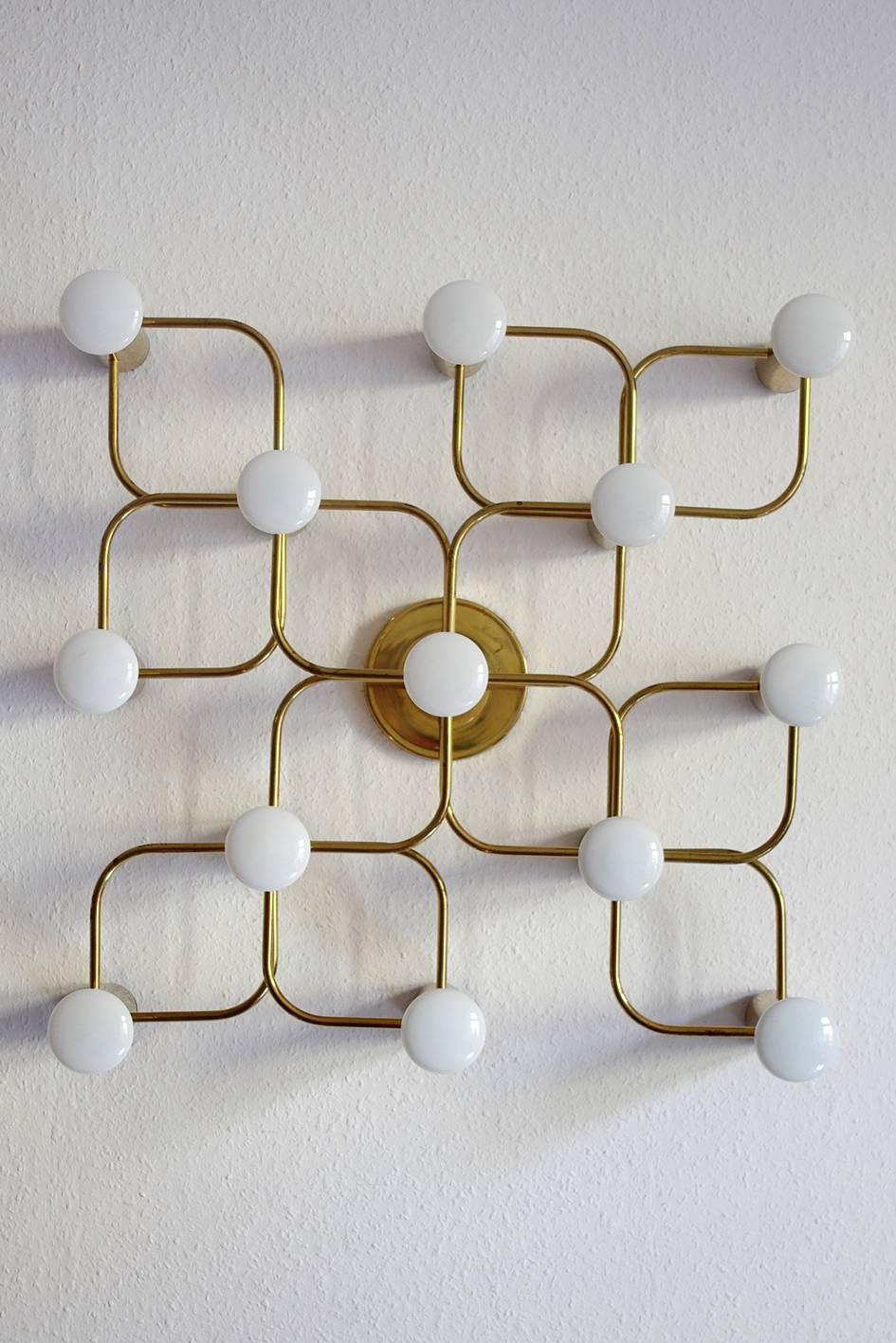 20th Century Spectacular Sculptural Ceiling or Wall Flush Mount Chandelier by Leola, 1960s
