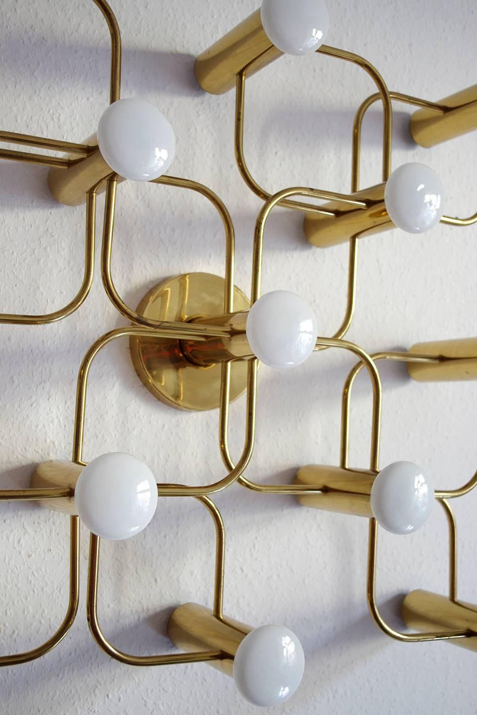 German Spectacular Sculptural Ceiling or Wall Flush Mount Chandelier by Leola, 1960s
