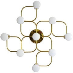 Sculptural Ceiling or Wall Flush Mount Chandelier by Leola, 1960s