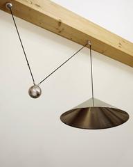 Grande lampe à suspension vintage allemande réglable à contrepoids par Florian Schulz