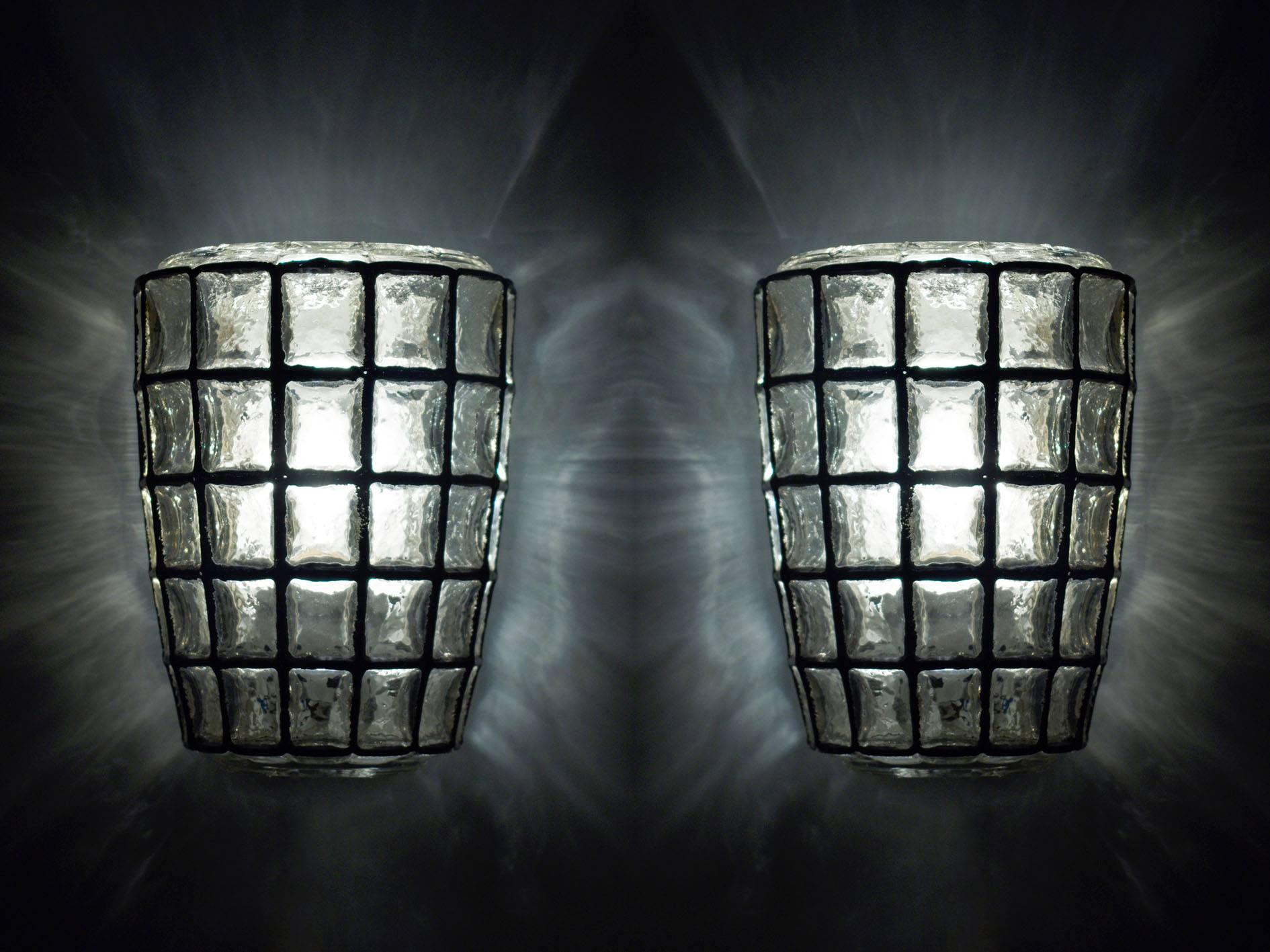 Pair of German Vintage Bubble Glass Sconces Wall Lights, 1960s 1