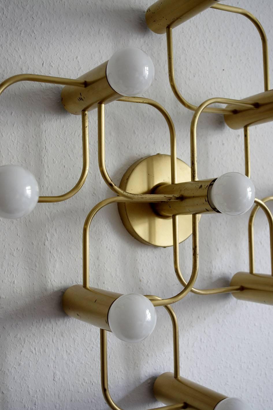 20th Century Sculptural Ceiling or Wall Flush Mount Chandelier by Leola, 1960s