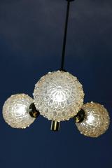 Small German Brass and Glass Sputnik Pendant Light Chandelier by Richard Essig