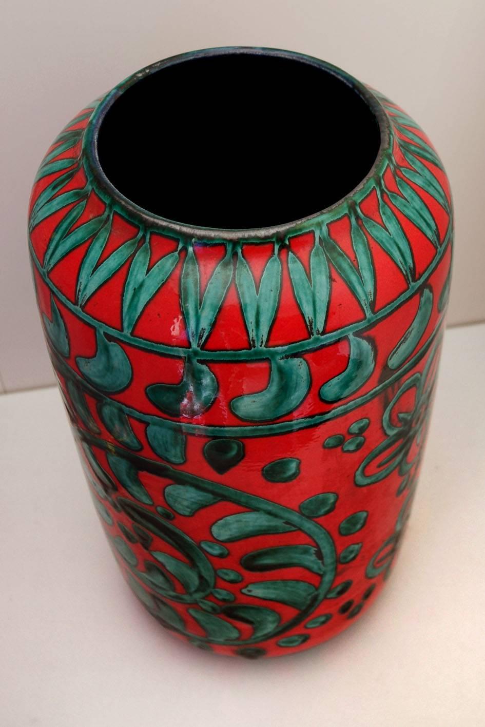 Mid-Century Modern Grand vase de sol allemand par Scheurich Keramik, poterie Allemagne de l'Ouest, années 1960-1970 en vente