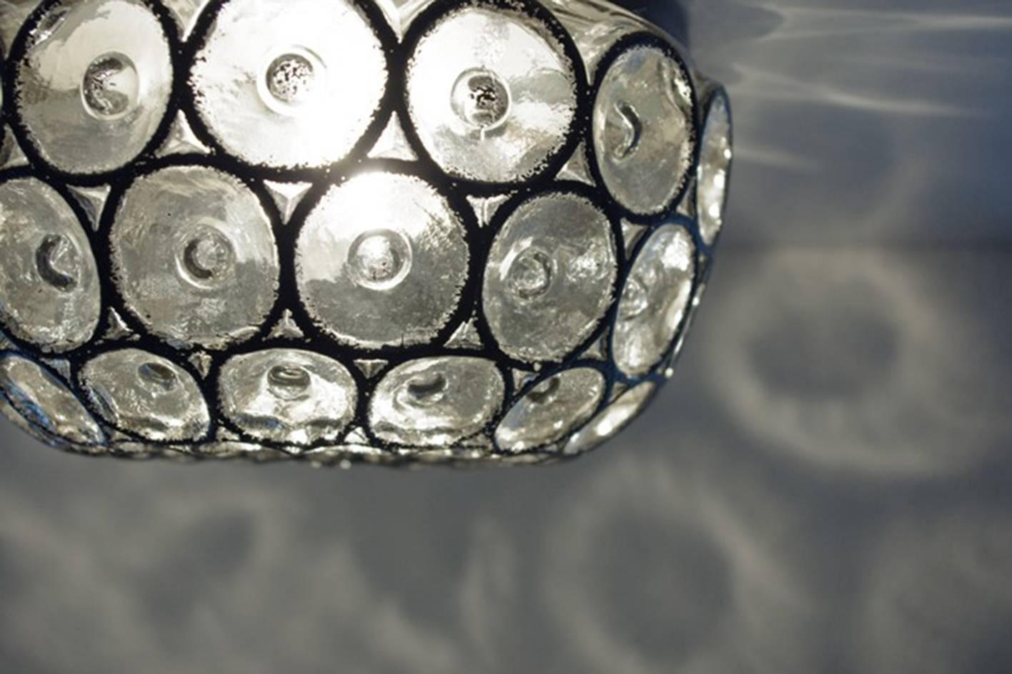 Mid-20th Century German Vintage Glass Ceiling or Wall Light Flush Mount Sconce, 1960s