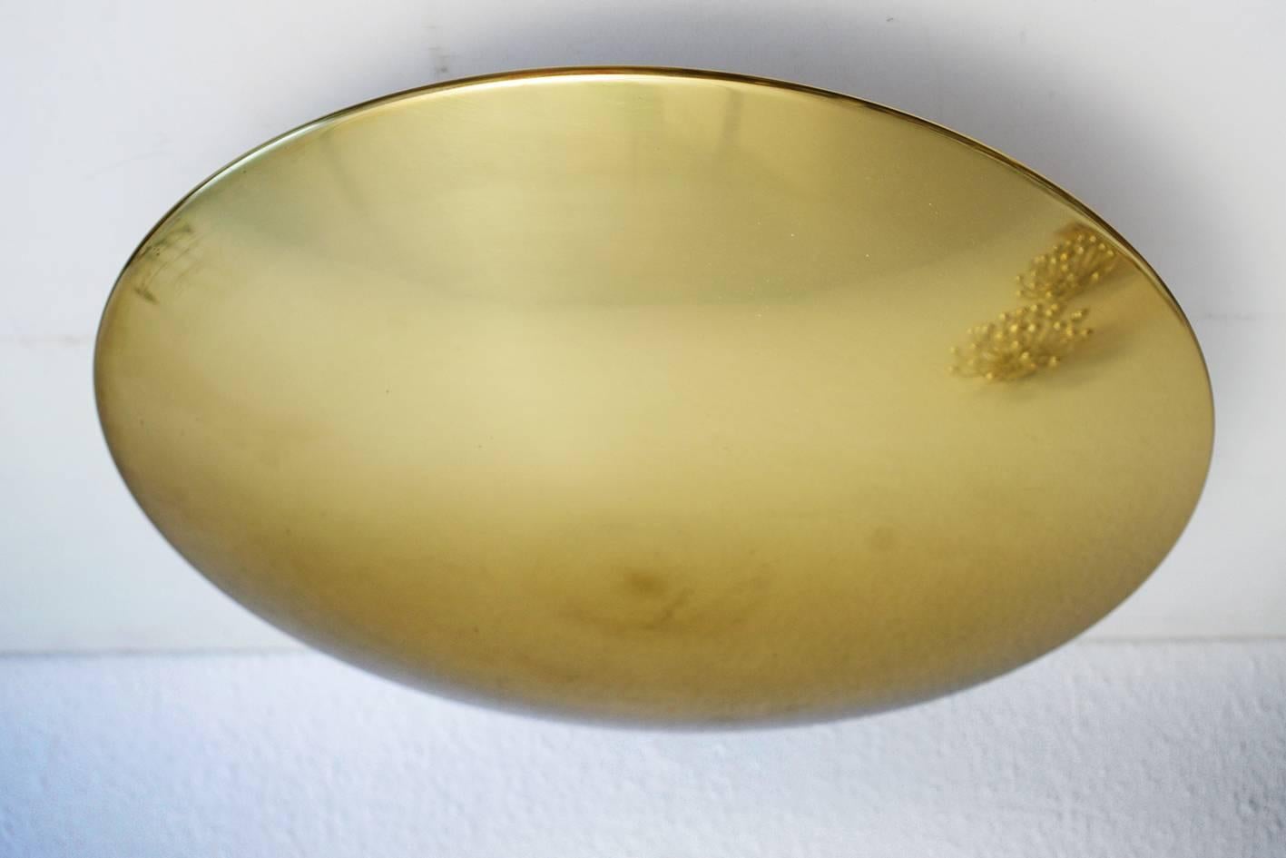 Mid-Century Modern Large Solid Brass Wall or Ceiling Light Flush Mount by Florian Schulz, 1960s