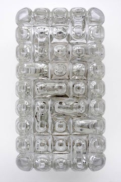 One of.. Rare Geometric Glass Ceiling or Wall Flush Mounts Sconces Germany 1960s