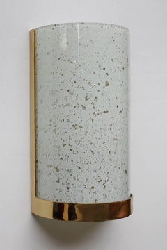 One of ... Italian Vintage Murano Glass and Brass Wall Light Sconce, 1960s