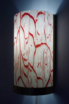 One of.. Mid Century Vintage Murano Glass and Brass Wall Light Sconce, 1960s