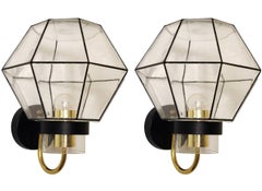 Pair of Rare and Large German Vintage Modernist Wall Lights Sconces 1960s