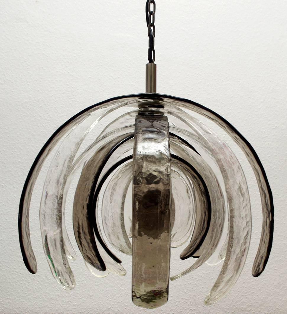 Three Rare Huge Carlo Nason Blown Glass Ceiling Lights Chandeliers, Italy, 1960s For Sale 1