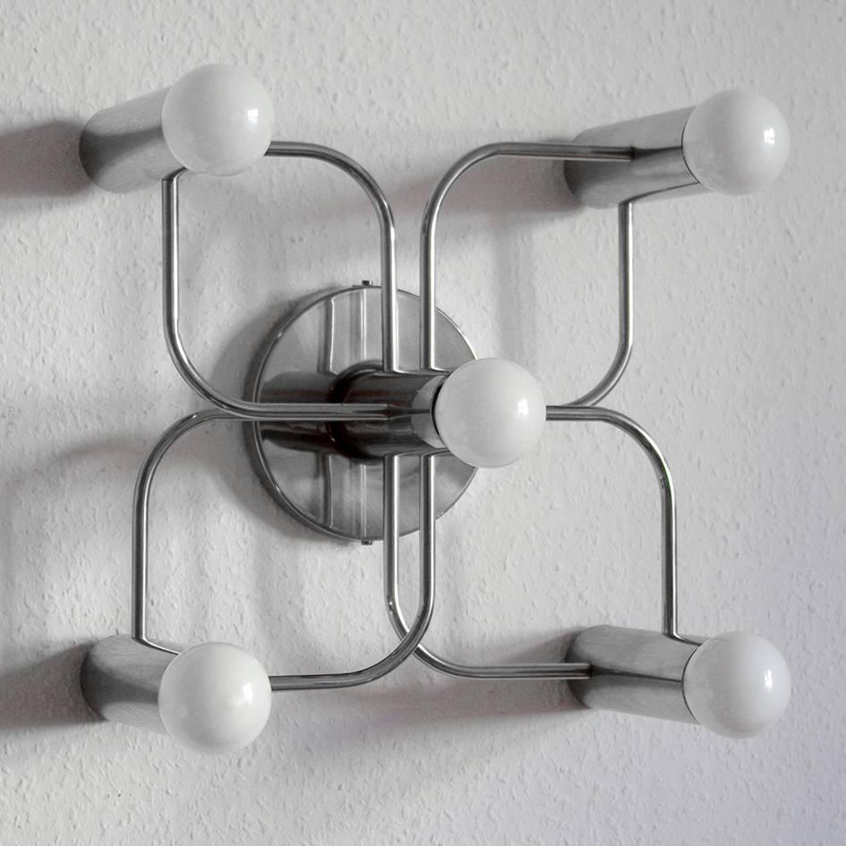 German One of... Sculptural Ceiling or Wall Light Flush Mount Chandelier by Leola 1960s For Sale
