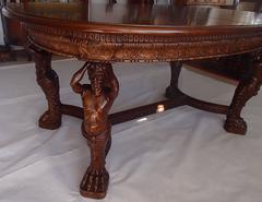 19th Century Mahogany Oval Dining Table, Extensible up to 6 meters Sculpted Legs