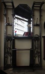 Wrought Iron Wardrobe with Mirror and Umbrella Stand