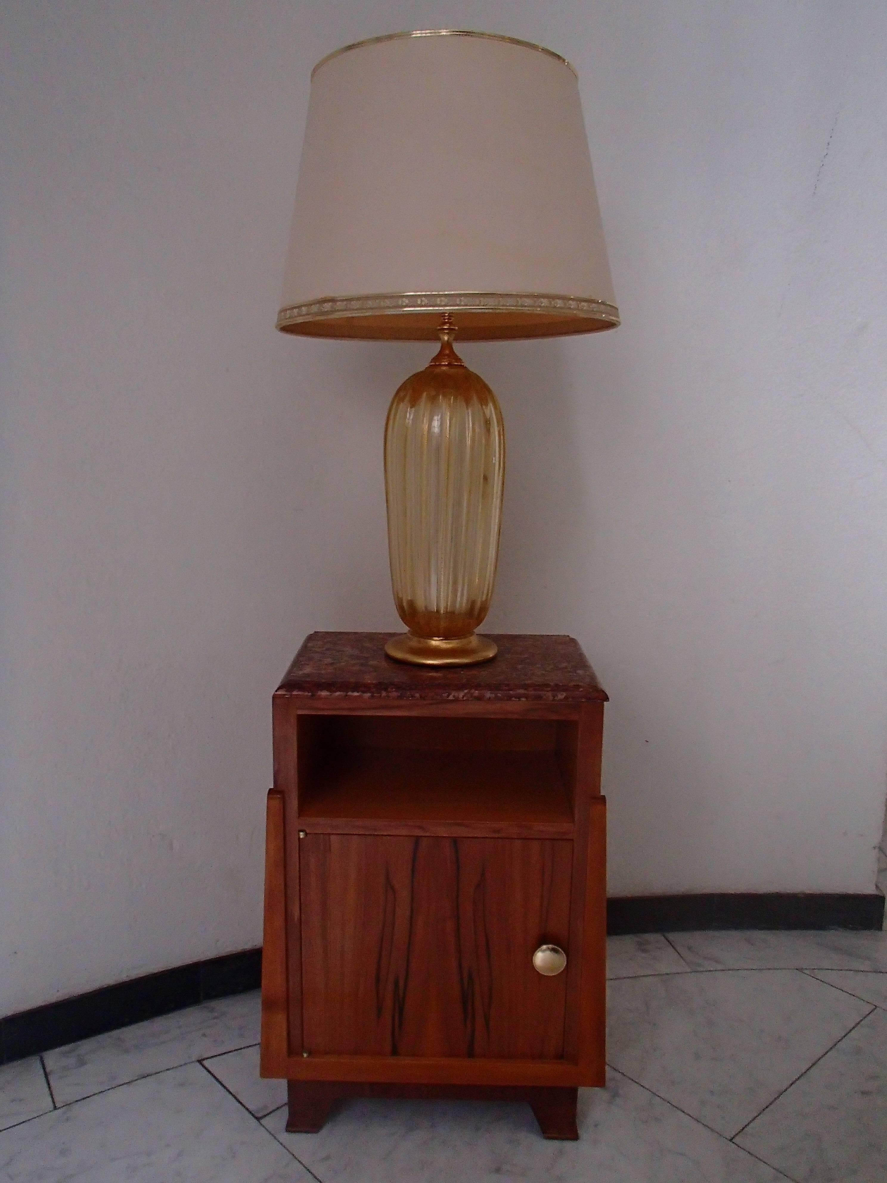 1930 Cubist Pair Nightstands Side Table Apple Wood Red Marble Top In Good Condition For Sale In Weiningen, CH