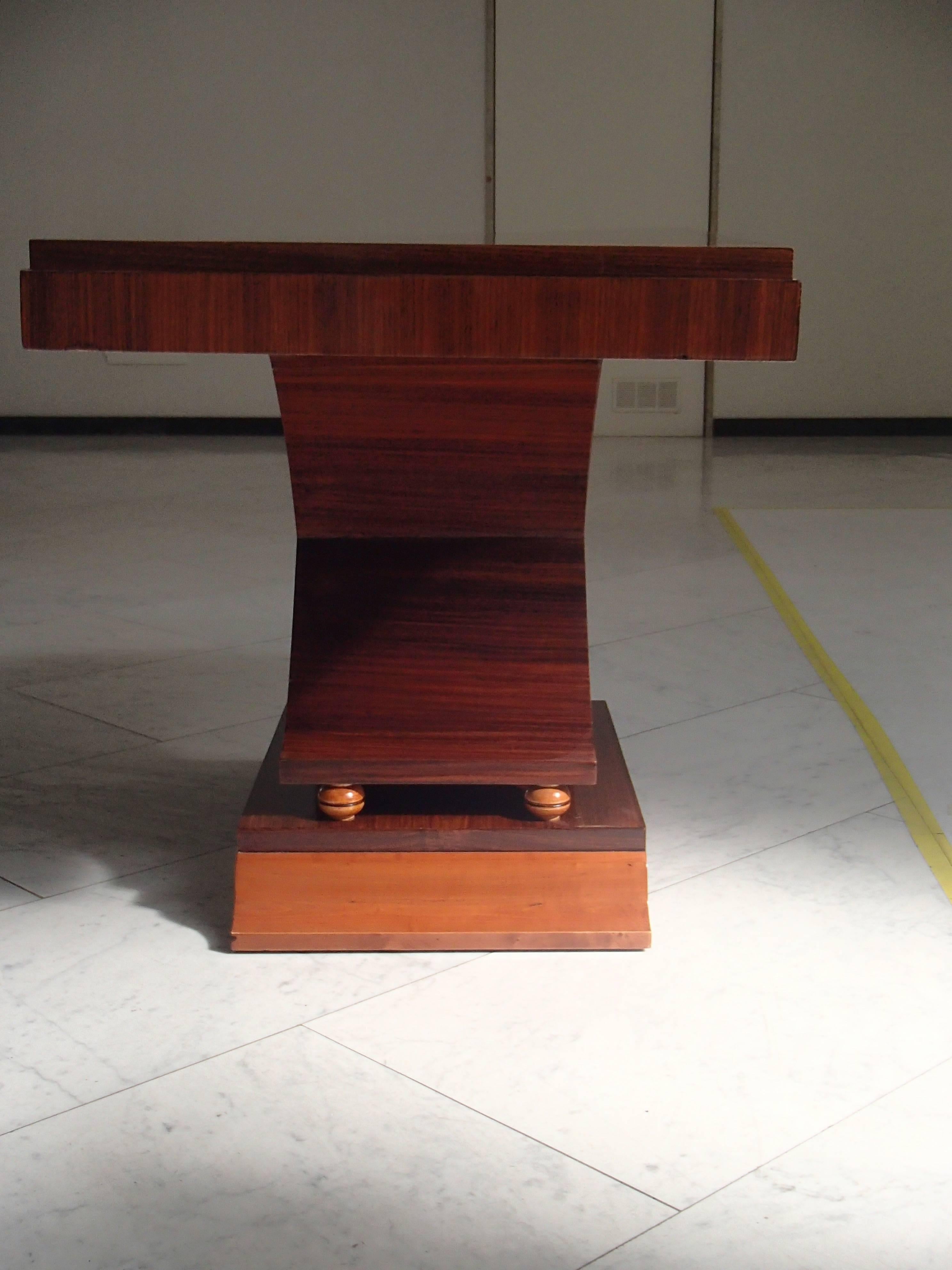 French Art Deco Large Console/Side Table X Leg Shape Rosewood For Sale