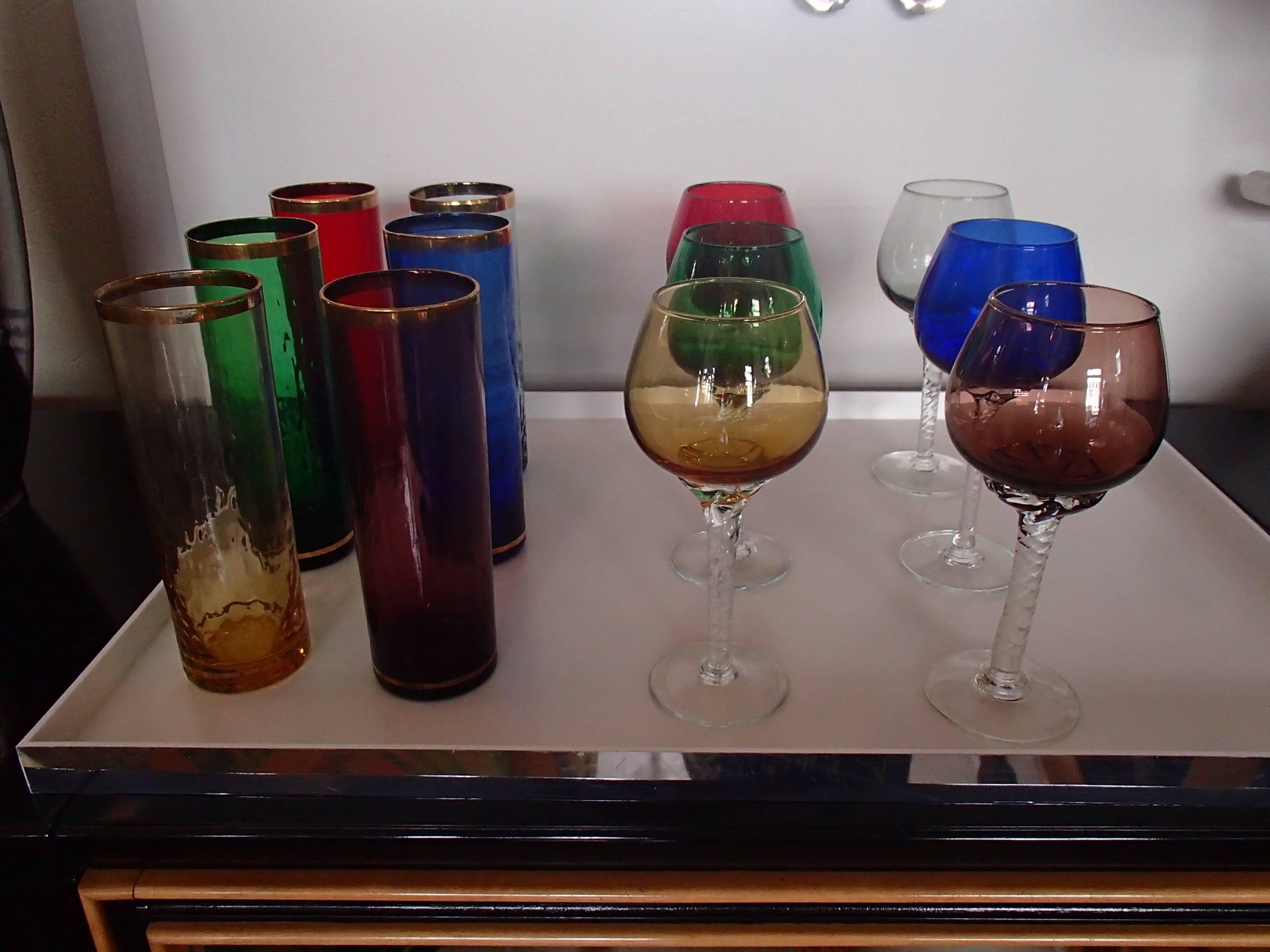 murano water glasses