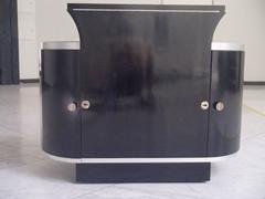 Black Bar Trolley by D.I.M. with Bottle and Glass Holder