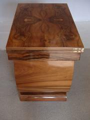 Art Déco Console Side Table Coffee Table Foldable Walnut Burr U Shaped Leg