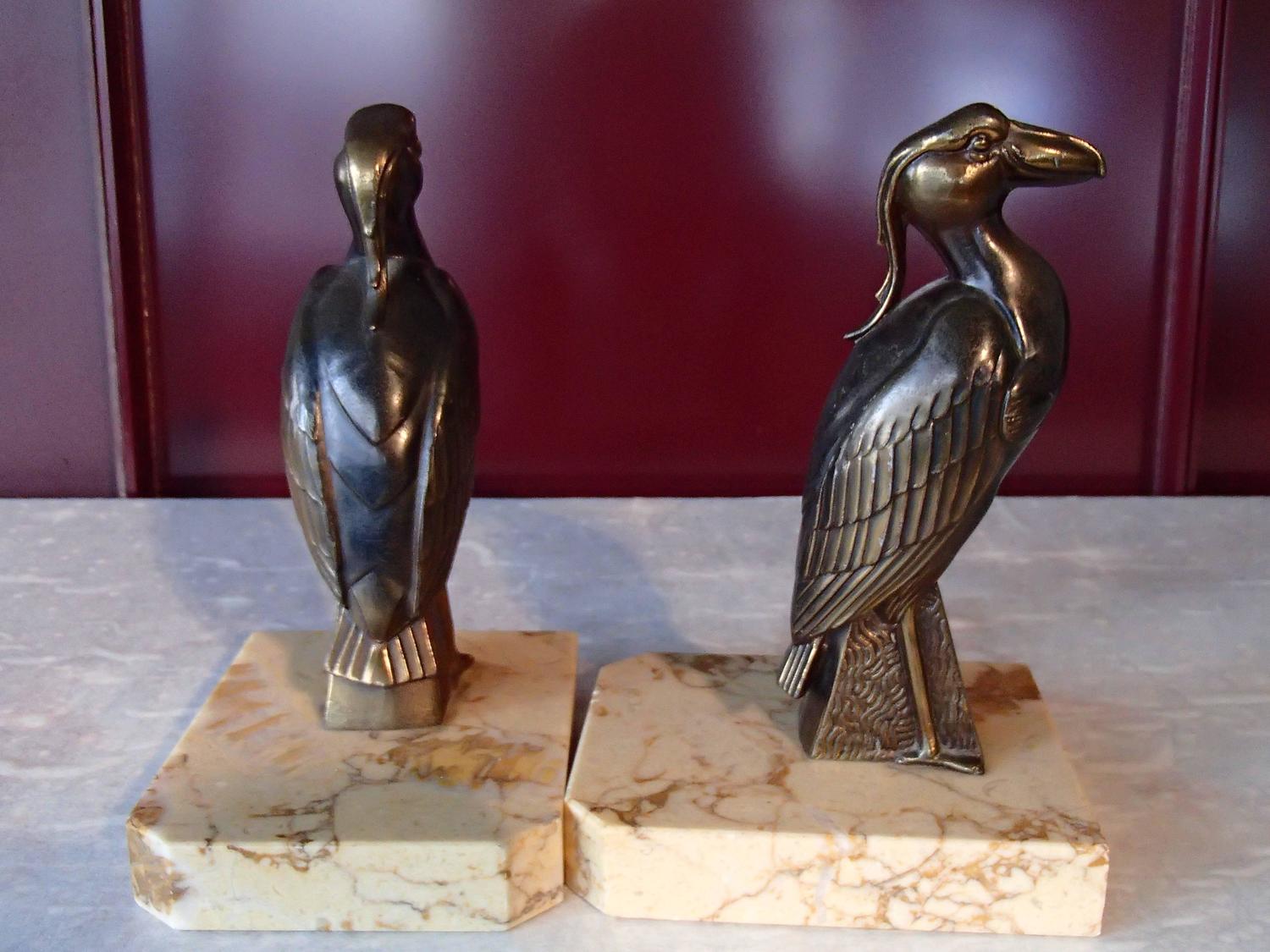Pair of Art Deco Bronze Bird Bookend by Jamar For Sale at 1stdibs