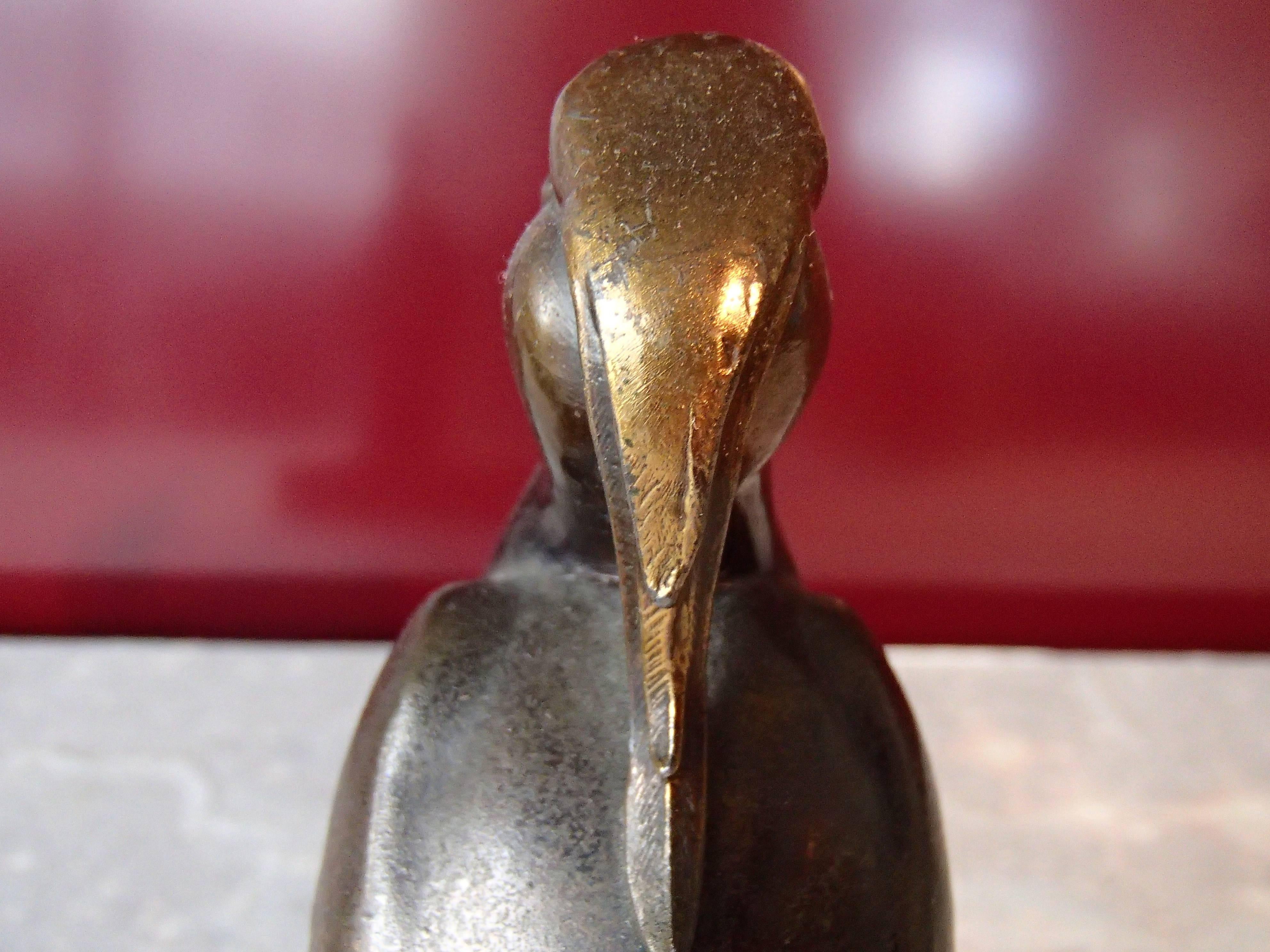 Ein Paar Art-Déco-Bronze-Vogel-Buchstützen von Jamar (Mitte des 20. Jahrhunderts) im Angebot