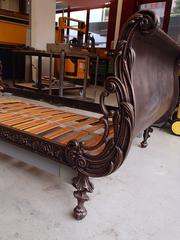 19th Century Daybed Cast Iron Completely Restored Copper Patina