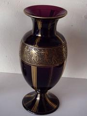 Pair of Huge Ludwig Moser Karlsbad Vases with Gold Mythological Motives