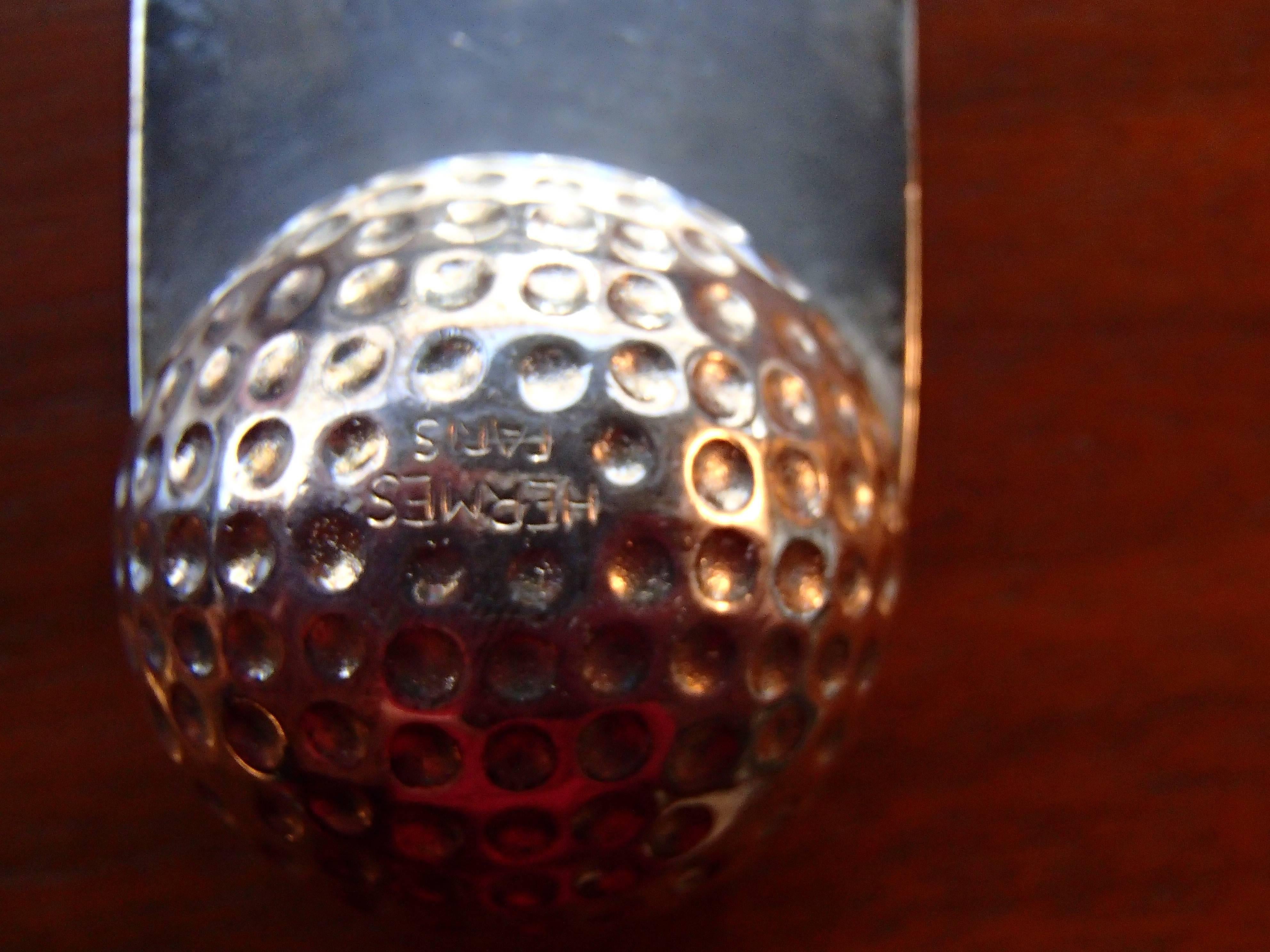 Late 20th Century Hermès Golfball Letter Opener Silver Platted