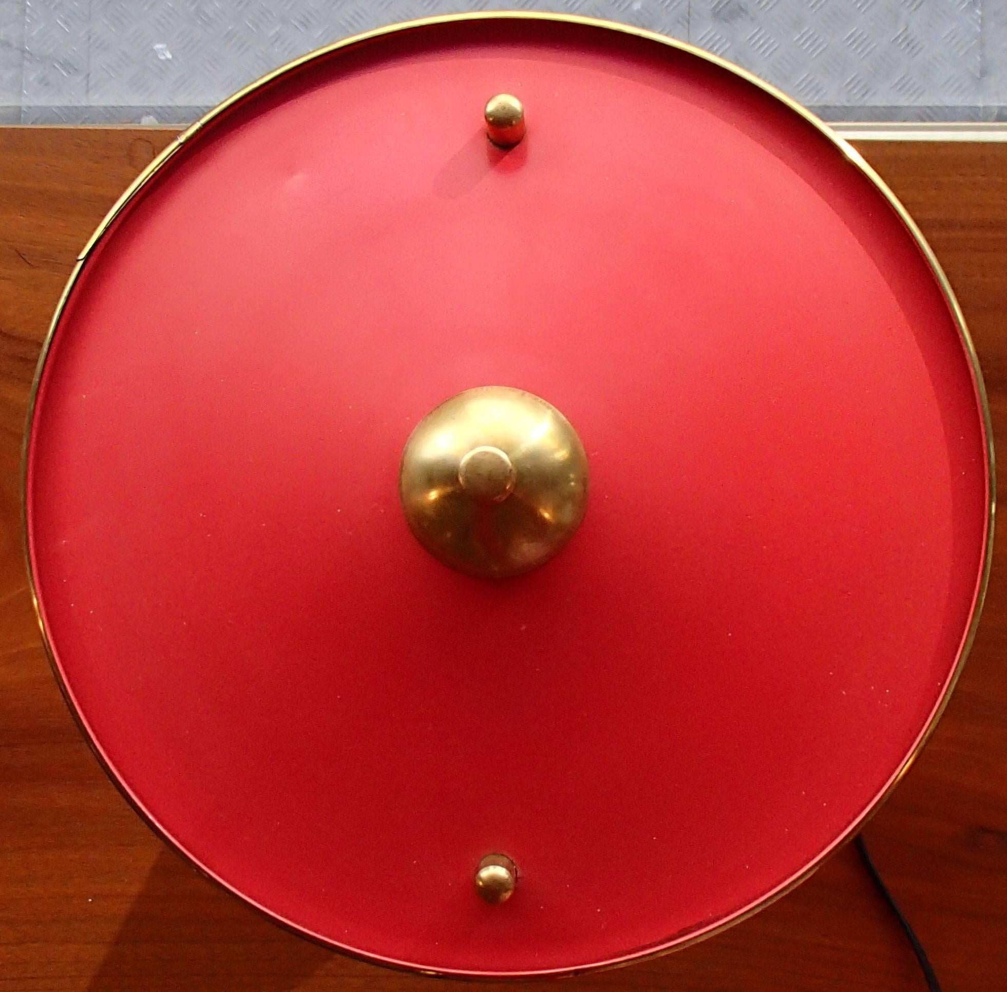 1940 Table Lamp Attributed to Mathieu Mattegot Black Red/pink 1