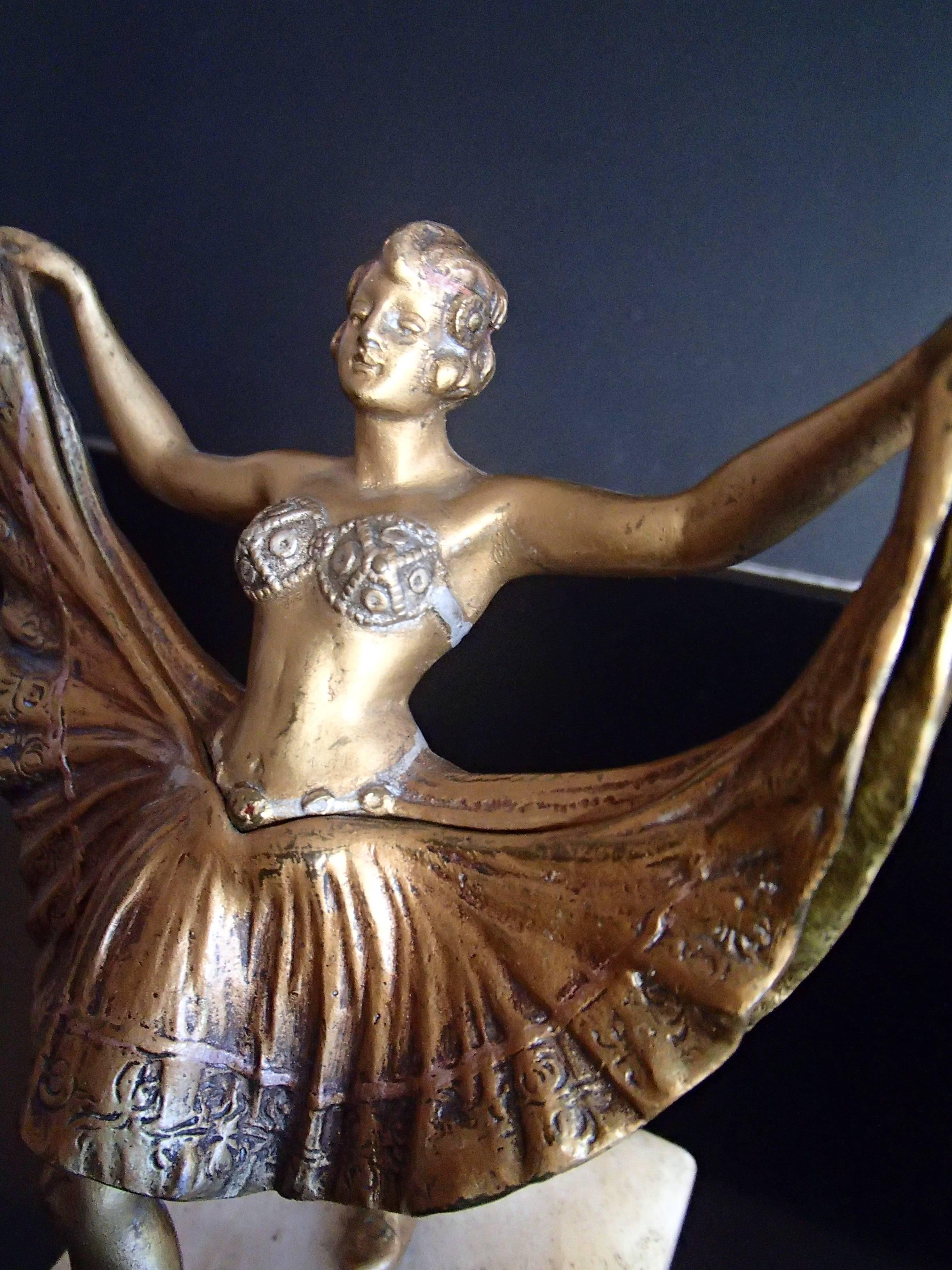 Miniature Bronze Figurine ballerina №2 sculpture art manual processing rare 