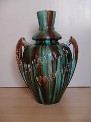 Art Nouveau Huge Ceramic Advertising Vase Pastille Poncelet