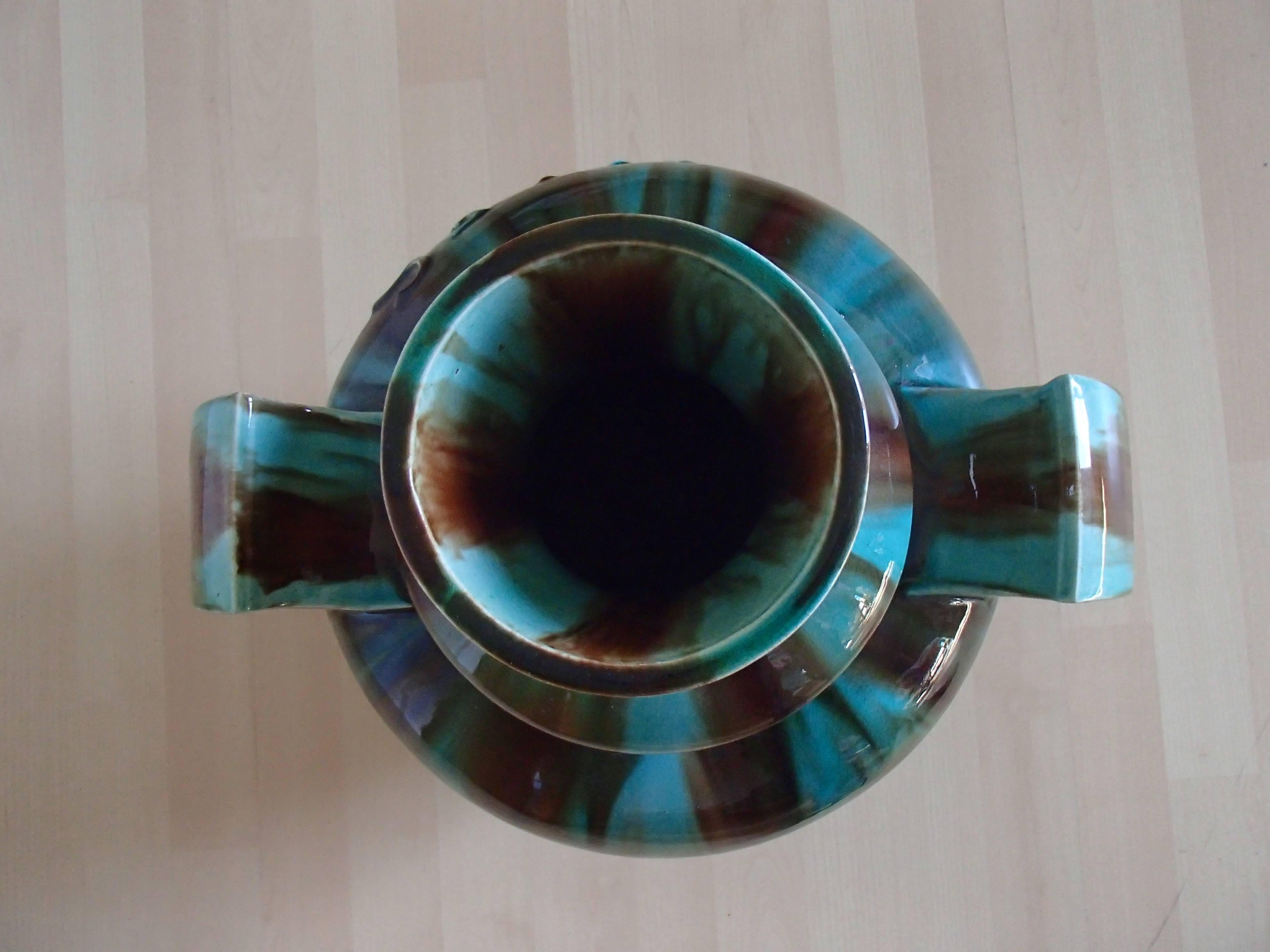 Francese Vaso pubblicitario in ceramica Art Nouveau Pastille Poncelet in vendita